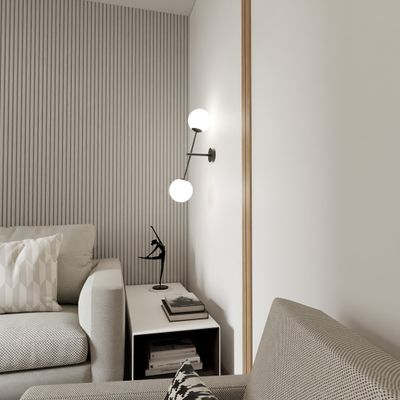 Emibig Lighting Taklampa LINEAR K2 SVART/OPAL