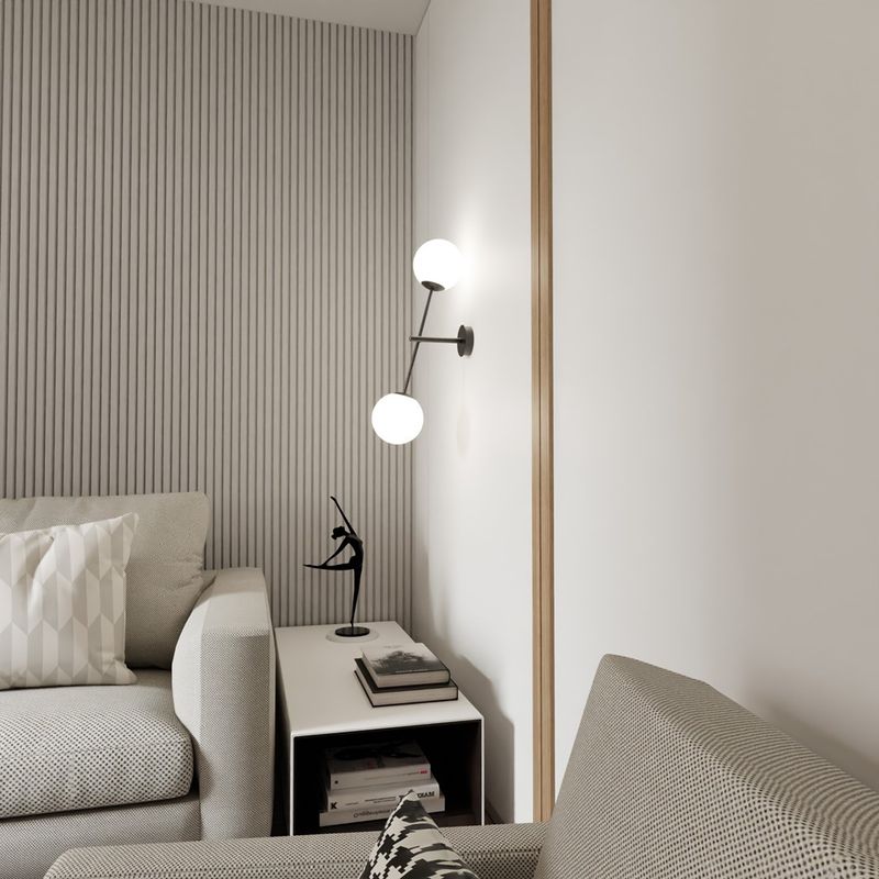 Emibig Lighting Taklampa LINEAR K2 SVART/OPAL
