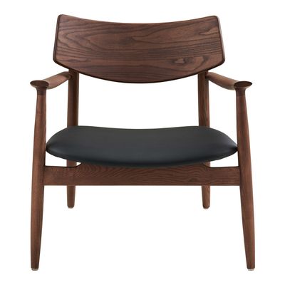 House Nordic Olvera Fåtölj - Ask/PU-sits, mörkbrun/svart