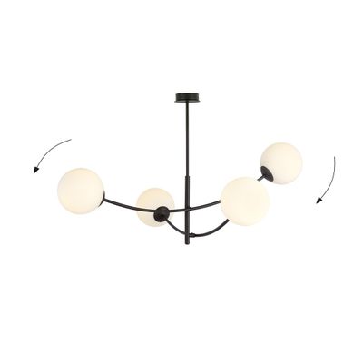 Emibig Lighting Taklampa HUNTER 4 SVART/OPAL