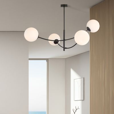 Emibig Lighting Taklampa HUNTER 4 SVART/OPAL