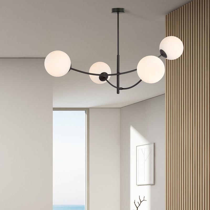Emibig Lighting Taklampa HUNTER 4 SVART/OPAL