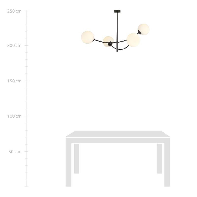 Emibig Lighting Taklampa HUNTER 4 SVART/OPAL
