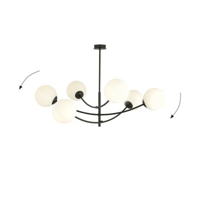 Emibig Lighting Taklampa HUNTER 6 SVART/OPAL