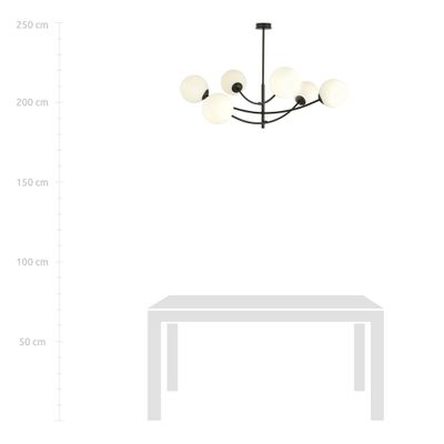 Emibig Lighting Taklampa HUNTER 6 SVART/OPAL