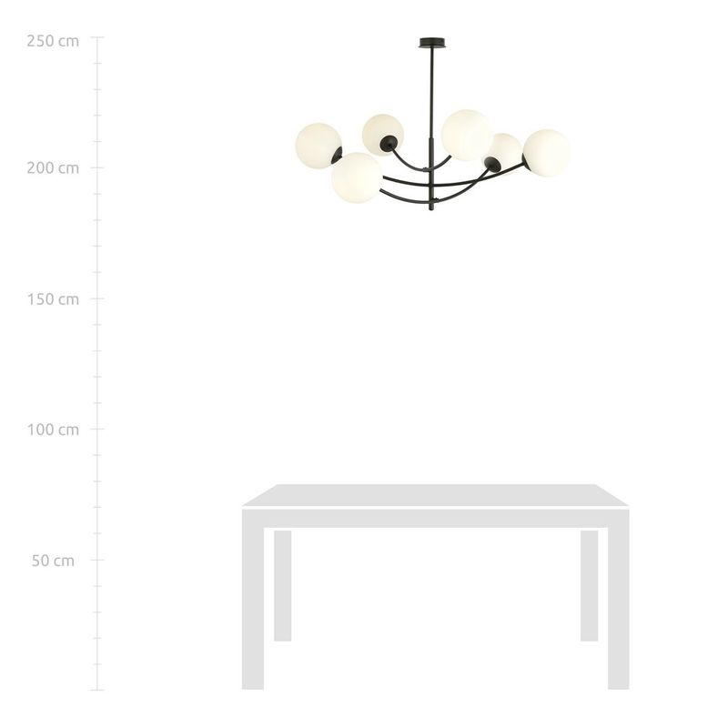 Emibig Lighting Taklampa HUNTER 6 SVART/OPAL