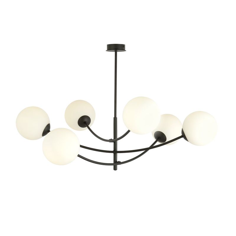 Emibig Lighting Taklampa HUNTER 6 SVART/OPAL