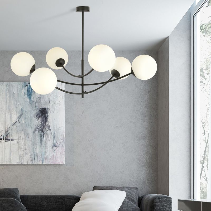 Emibig Lighting Taklampa HUNTER 6 SVART/OPAL
