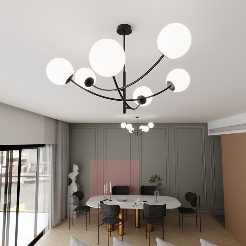 Emibig Lighting Taklampa HUNTER 6 SVART/OPAL