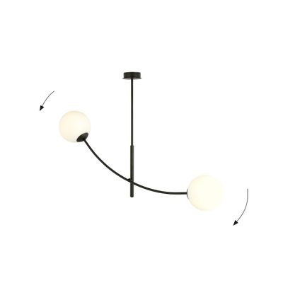 Emibig Lighting Taklampa HUNTER 2 SVART/OPAL
