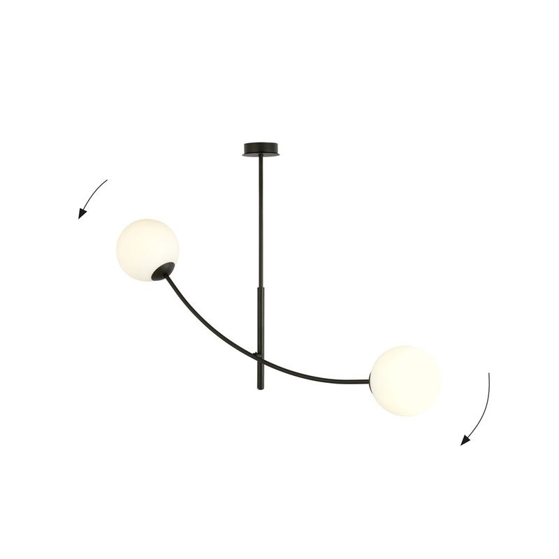Emibig Lighting Taklampa HUNTER 2 SVART/OPAL