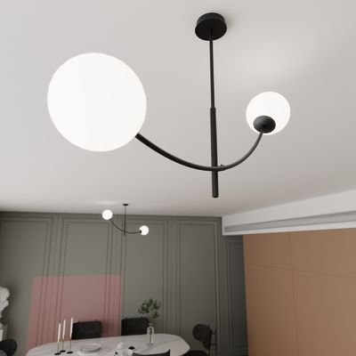 Emibig Lighting Taklampa HUNTER 2 SVART/OPAL