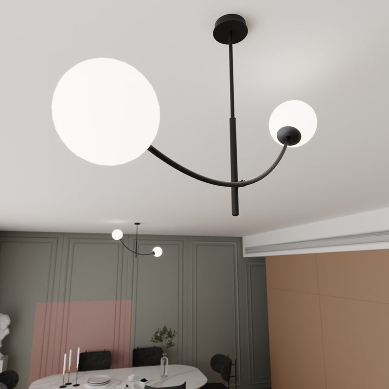 Emibig Lighting Taklampa HUNTER 2 SVART/OPAL
