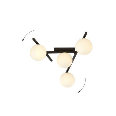 Emibig Lighting Taklampa SMART 4 SVART/OPAL