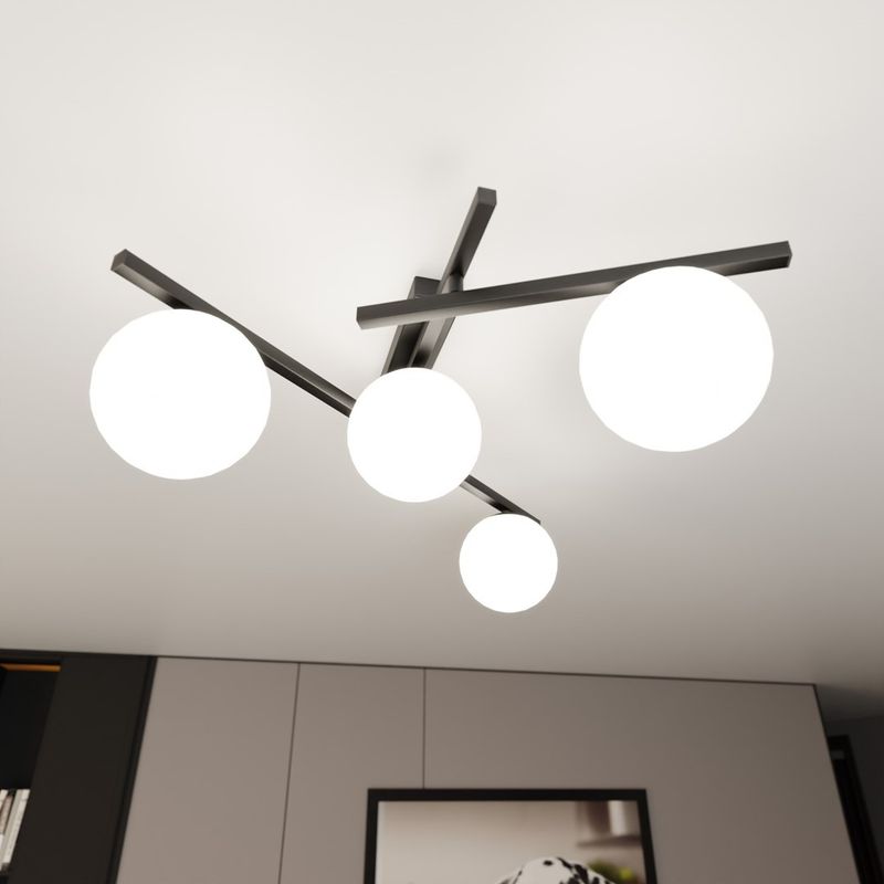 Emibig Lighting Taklampa SMART 4 SVART/OPAL