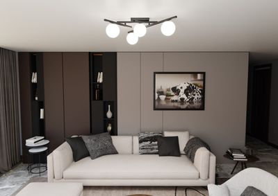 Emibig Lighting Taklampa SMART 4 SVART/OPAL