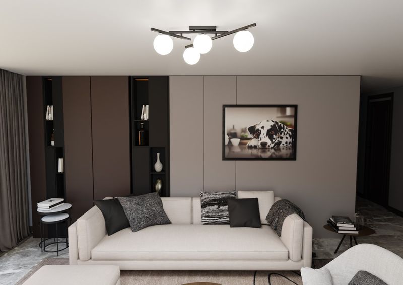 Emibig Lighting Taklampa SMART 4 SVART/OPAL