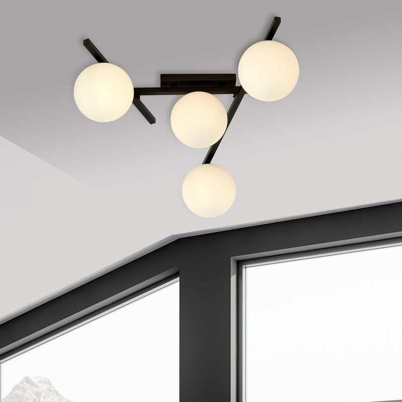 Emibig Lighting Taklampa SMART 4 SVART/OPAL