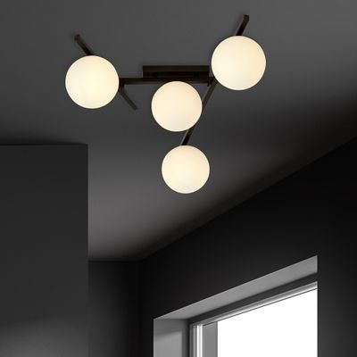 Emibig Lighting Taklampa SMART 4 SVART/OPAL
