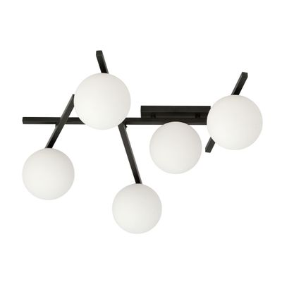 Emibig Lighting Taklampa SMART 5 SVART/OPAL