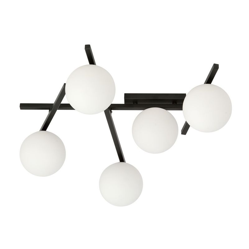 Emibig Lighting Taklampa SMART 5 SVART/OPAL