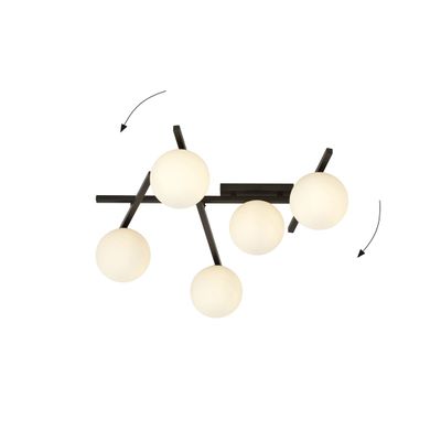 Emibig Lighting Taklampa SMART 5 SVART/OPAL