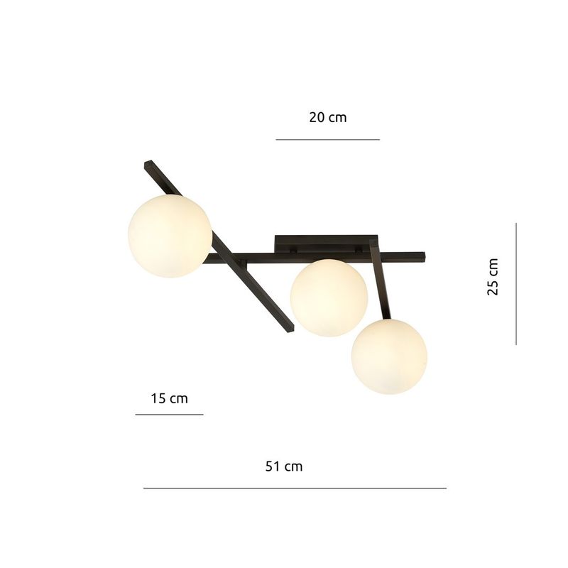 Emibig Lighting Taklampa SMART 3 SVART/OPAL