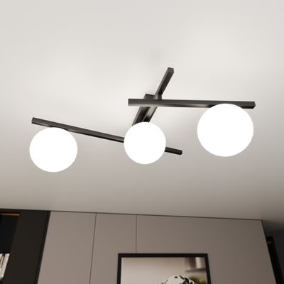 Emibig Lighting Taklampa SMART 3 SVART/OPAL