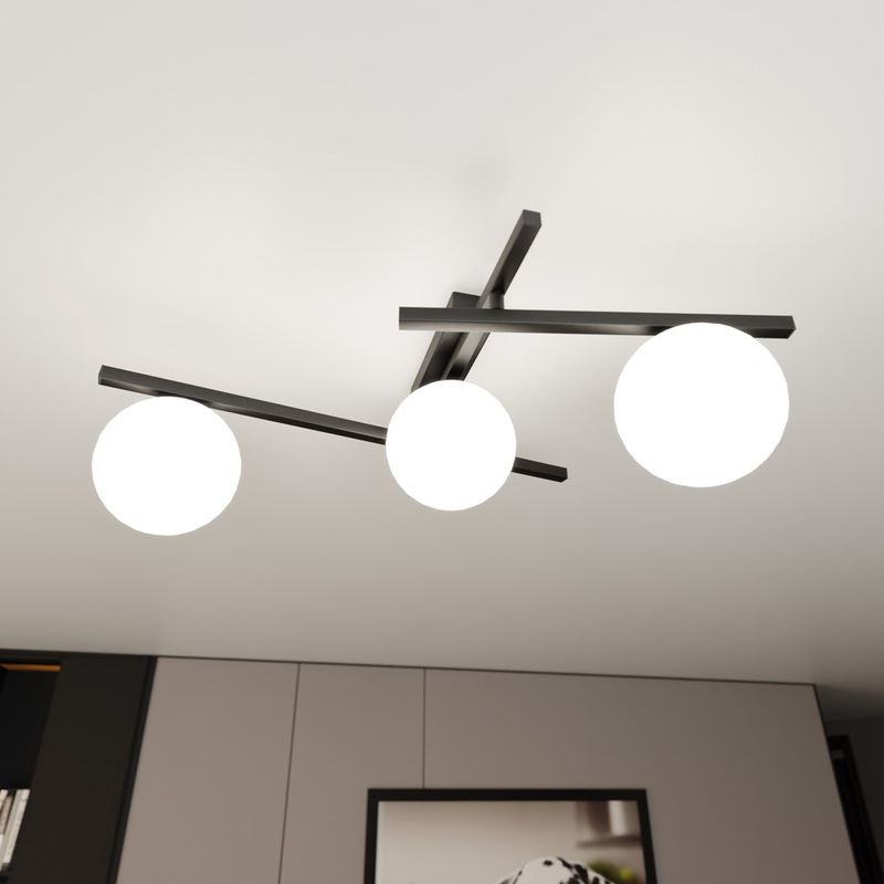 Emibig Lighting Taklampa SMART 3 SVART/OPAL