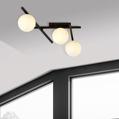 Emibig Lighting Taklampa SMART 3 SVART/OPAL