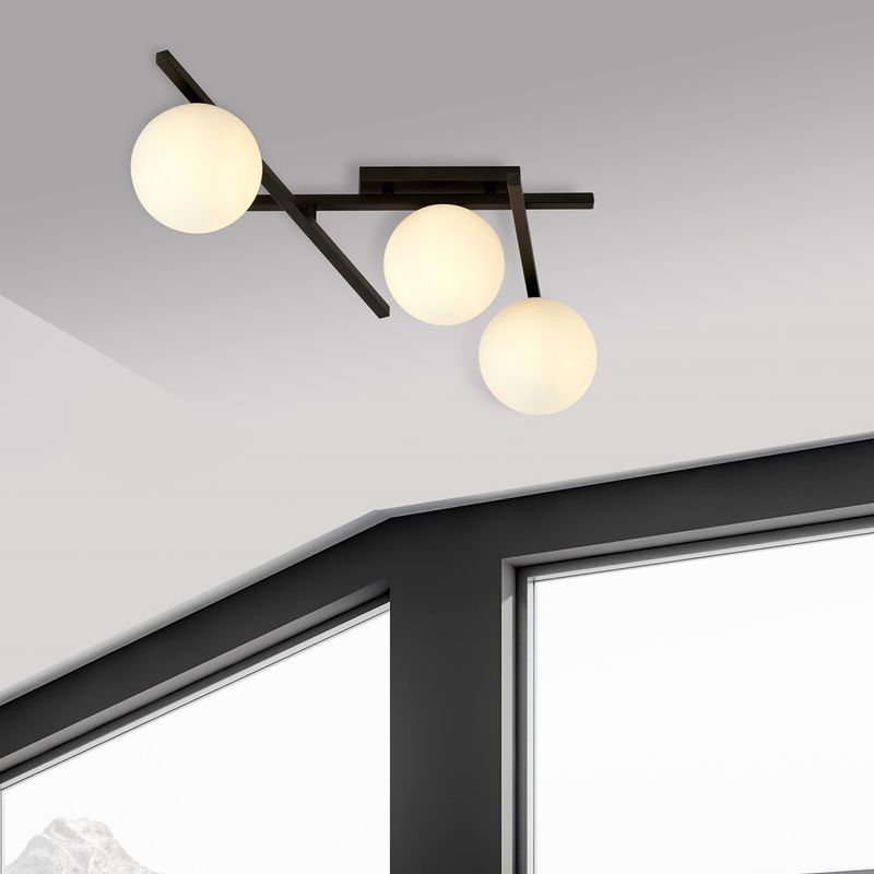 Emibig Lighting Taklampa SMART 3 SVART/OPAL