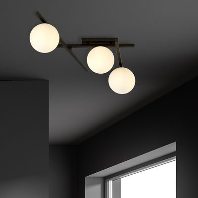 Emibig Lighting Taklampa SMART 3 SVART/OPAL