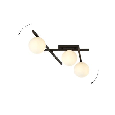 Emibig Lighting Taklampa SMART 3 SVART/OPAL
