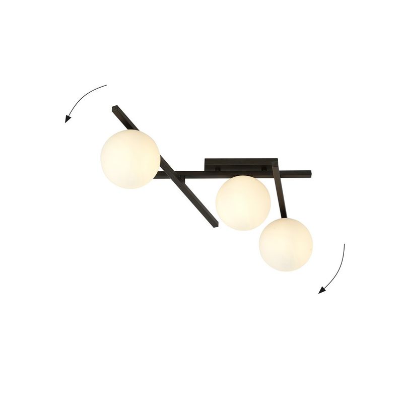 Emibig Lighting Taklampa SMART 3 SVART/OPAL