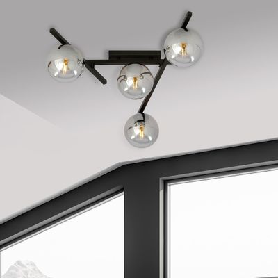 Emibig Lighting Taklampa SMART 4 SVART/GRAFIT