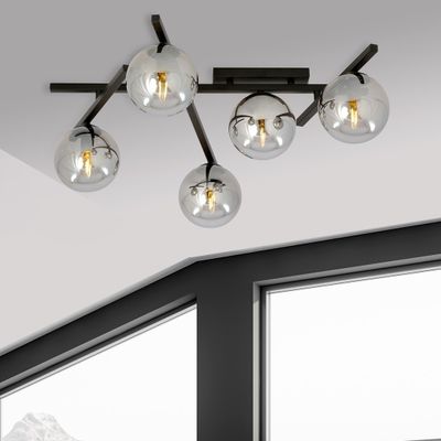 Emibig Lighting Taklampa SMART 5 SVART/GRAFIT