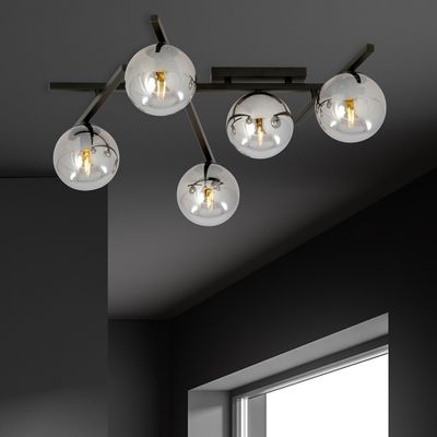 Emibig Lighting Taklampa SMART 5 SVART/GRAFIT
