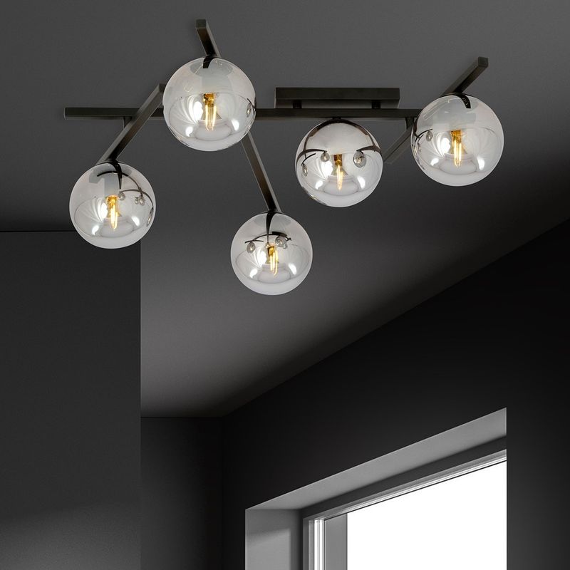 Emibig Lighting Taklampa SMART 5 SVART/GRAFIT