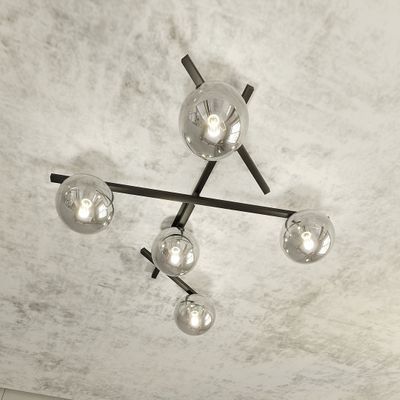 Emibig Lighting Taklampa SMART 5 SVART/GRAFIT