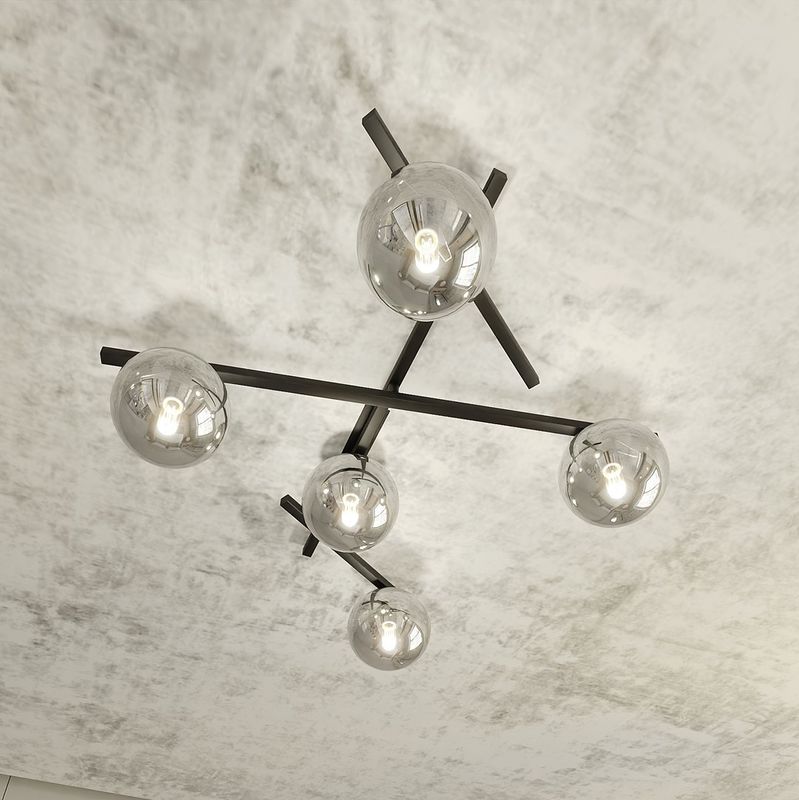 Emibig Lighting Taklampa SMART 5 SVART/GRAFIT