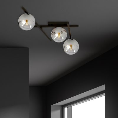 Emibig Lighting Taklampa SMART 3 SVART/GRAFIT