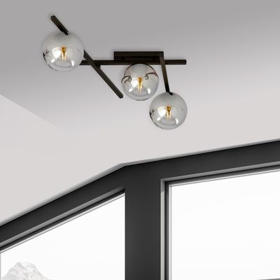 Emibig Lighting Taklampa SMART 3 SVART/GRAFIT