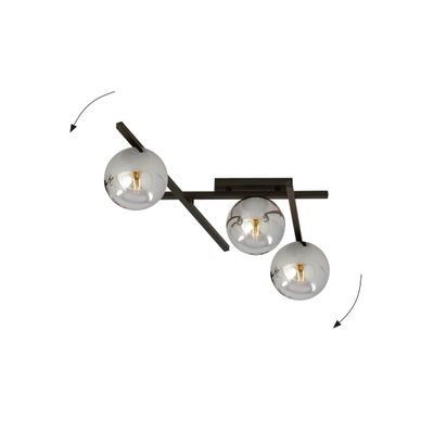 Emibig Lighting Taklampa SMART 3 SVART/GRAFIT