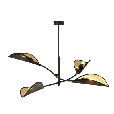 Emibig Lighting Taklampa LOTUS 4 SVART/GULD