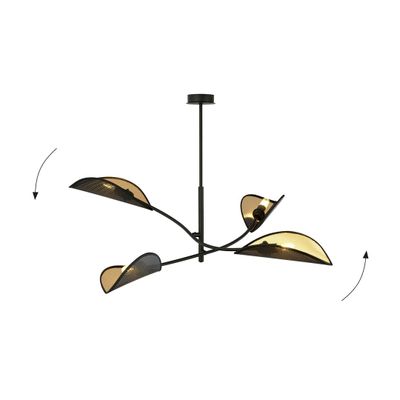 Emibig Lighting Taklampa LOTUS 4 SVART/GULD
