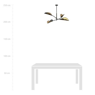 Emibig Lighting Taklampa LOTUS 4 SVART/GULD