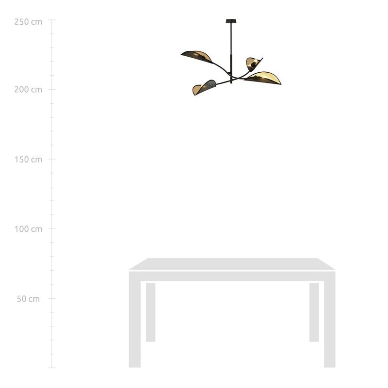 Emibig Lighting Taklampa LOTUS 4 SVART/GULD