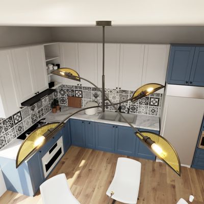 Emibig Lighting Taklampa LOTUS 4 SVART/GULD