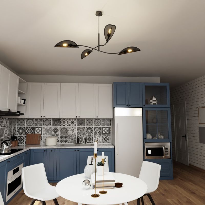 Emibig Lighting Taklampa LOTUS 4 SVART/GULD