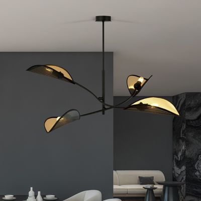 Emibig Lighting Taklampa LOTUS 4 SVART/GULD